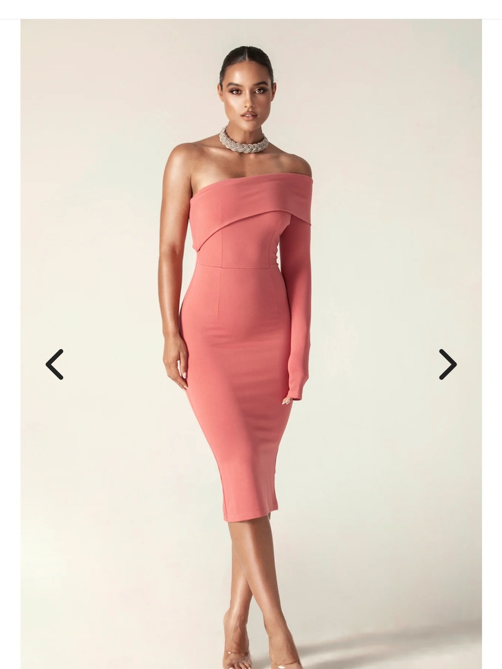 ALIEVA (Now ALIAVA) Rita One Shoulder Dress Dusty Pink